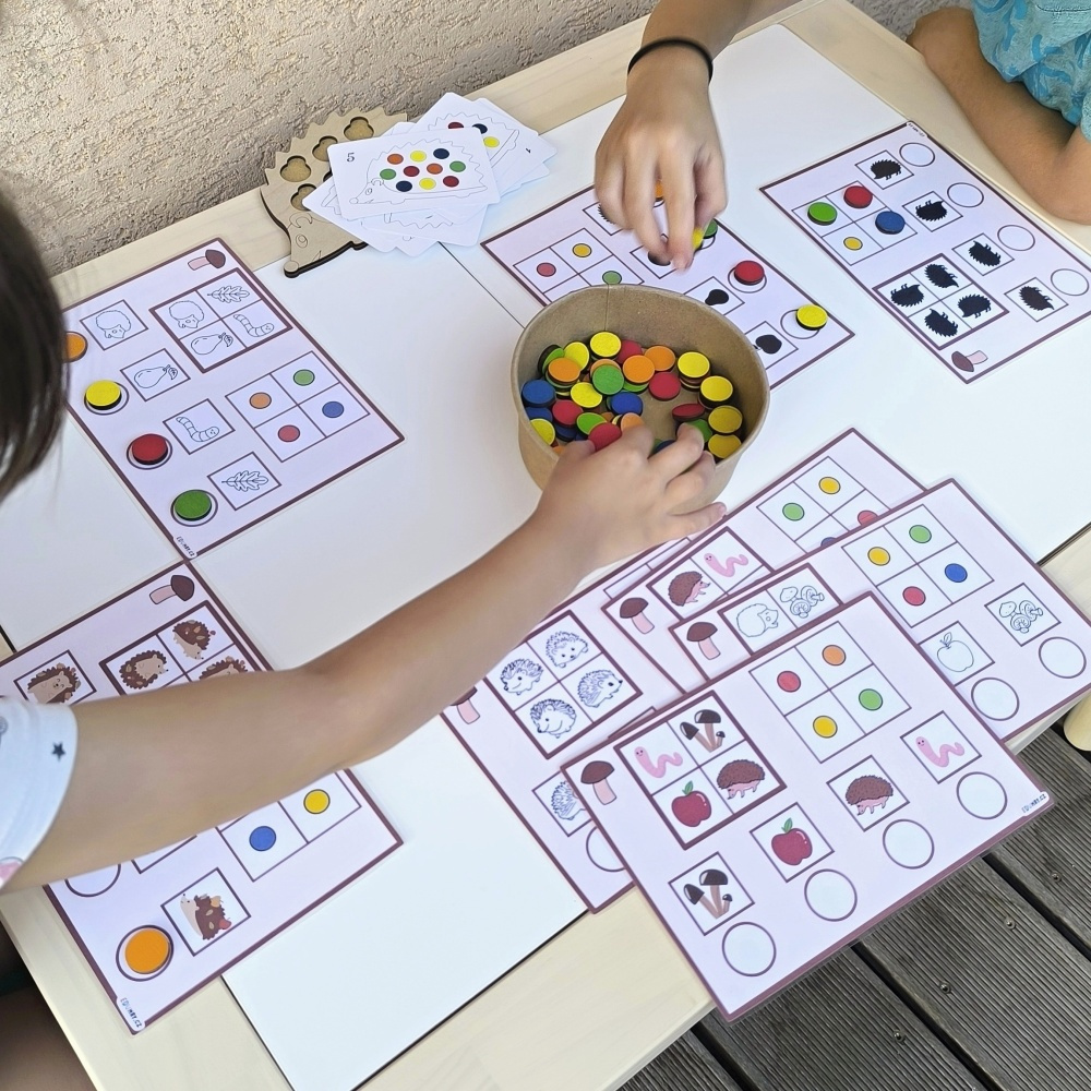 Aktivity ježek - zrakové vnímání prostorová orientace barevná kolečka-3